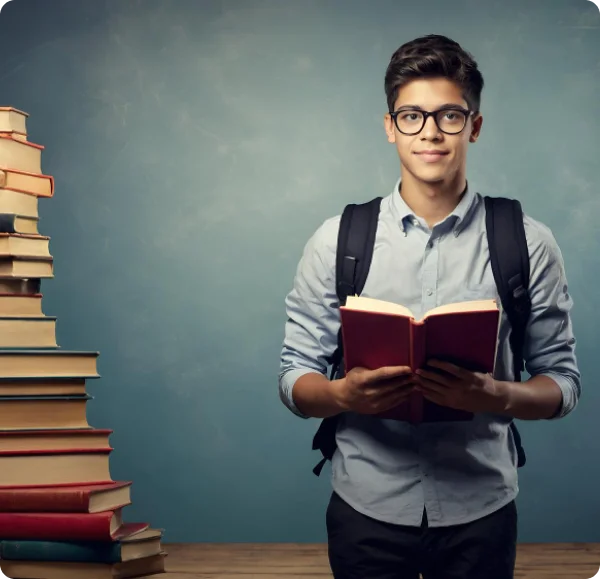 Student with books